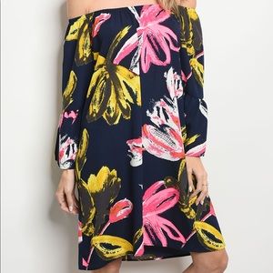 Floral Strapless Dress - Multicolor